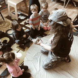 teacher with students